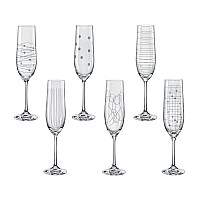 Bohemia Crystal Elements Champagne Flute 190ml 6 piece Mix