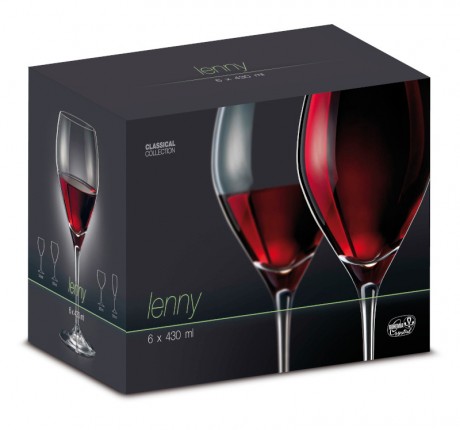 Bohemia Crystal Lenny Wine 430ml 6pc set
