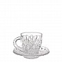 Bohemia Crystal Diamond Coffee Tea Set 2+2pc set