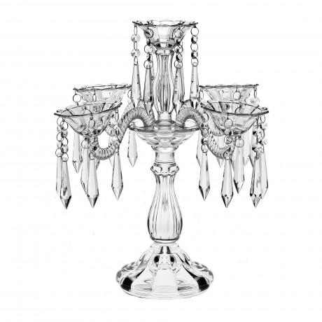 Bohemia Crystal Gift Fancies Candle holder 5 arm w/prisms