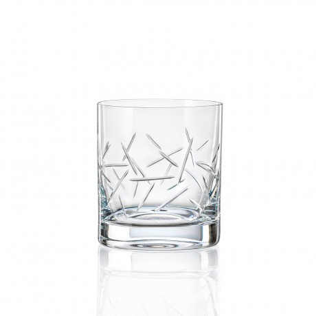 Bohemia Crystal Spark Whisky Tumbler Polished Cut 280ml 4pc set